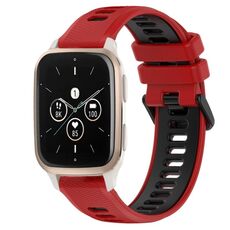 Per Garmin Forerunner Sq2 20mm Cinturino sportivo in silicone bicolore (rosso + nero)