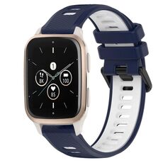 Per Garmin Forerunner Sq2 Cinturino sportivo in silicone bicolore da 20 mm (blu notte + bianco)