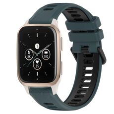 Per Garmin Forerunner Sq2 Music 20mm Cinturino sportivo in silicone bicolore (verde oliva + nero)