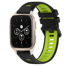 Per Garmin Forerunner Sq2 Music 20mm Cinturino sportivo in silicone bicolore (nero + verde)