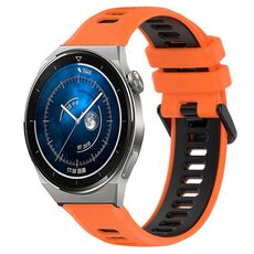 Per Huawei Watch GT3 Pro 43mm 20mm Cinturino sportivo in silicone bicolore (arancione + nero)