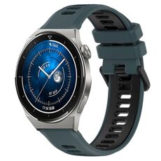 Per Huawei Watch GT3 Pro 43mm 20mm Cinturino sportivo in silicone bicolore (verde oliva + nero)