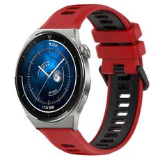 Per Huawei Watch GT3 Pro 43mm 20mm Cinturino sportivo in silicone bicolore (rosso + nero)