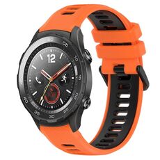 Per Huawei Watch 2 Cinturino sportivo in silicone bicolore da 20 mm (arancione + nero)