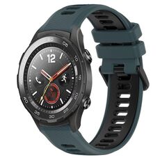 Per Huawei Watch 2 Cinturino sportivo in silicone bicolore da 20 mm (verde oliva + nero)