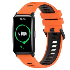 For Honor Watch ES 20mm Cinturino sportivo in silicone bicolore (arancione + nero)