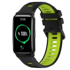 For Honor Watch ES 20mm Cinturino sportivo in silicone bicolore (nero + verde)