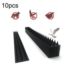 10 pezzi SK419 Linea di apparecchiature elettriche Spina anti-uccello Tetto Gronda Guida Recinzione per uccelli Spina per uccelli elettrica antifurto (nero)