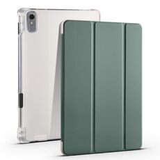 Per Lenovo Pad Plus 2023 Custodia per tablet in pelle ClearTPU pieghevole a 3 pollici da 11,5 pollici con slot per penna (verde intenso)
