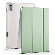 Per Lenovo Pad Plus 2023 Custodia per tablet in pelle TPU trasparente pieghevole da 11,5 pollici con slot per penna (verde)