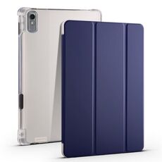Per Lenovo Pad Plus 2023 Custodia per tablet in pelle TPU trasparente pieghevole da 11,5 pollici con slot per penna (blu scuro)