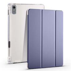 Per Lenovo Pad Plus 2023 Custodia per tablet in pelle TPU trasparente pieghevole da 11,5 pollici con slot per penna (lavanda)