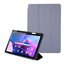 Per Lenovo Tab M10 Plus 10.6 3rd Gen 2022 Custodia per tablet pieghevole in pelle tinta unita a 3 pieghe (grigio lavanda)