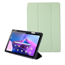 Per Lenovo Tab M10 Plus 10.6 3rd Gen 2022 Custodia per tablet pieghevole in pelle a 3 pieghe tinta unita (verde Matcha)