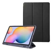 Per Samsung Galaxy Tab S6 Lite Custodia per tablet in pelle pieghevole a 3 colori tinta unita (nero)