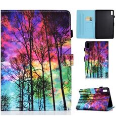 Per Lenovo Tab P11 Gen 2 Filo per cucire Custodia in pelle per tablet verniciata orizzontale (Foresta)