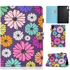 Per Lenovo Tab P11 Gen 2 filo per cucire custodia in pelle per tablet verniciata orizzontale (margherita)