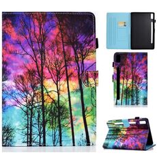 Per Lenovo Tab P11 Pro Gen 2 Filo per cucire Custodia in pelle per tablet verniciata orizzontale (Foresta)