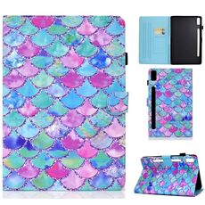 Per Lenovo Tab P11 Pro Gen 2 filo da cucito custodia in pelle per tablet verniciata orizzontale (squame di pesce a colori)
