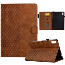 Custodia per tablet in pelle goffrata rombo per Lenovo Tab M9 (marrone)
