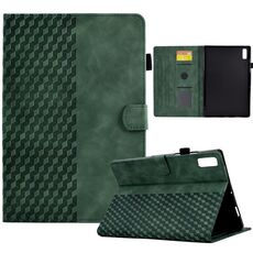 Custodia per tablet in pelle goffrata rombo per Lenovo Tab M9 (verde)