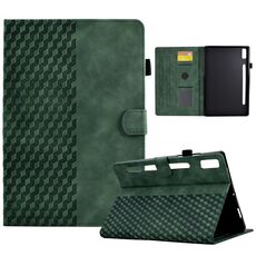 Custodia per tablet in pelle goffrata rombo per Lenovo Tab P11 Pro Gen 2 (verde)