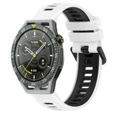 Per Huawei Watch GT3 SE 22mm Cinturino sportivo in silicone bicolore (bianco + nero)
