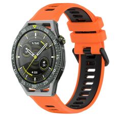 Per Huawei Watch GT3 SE 22mm Cinturino sportivo in silicone bicolore (arancione + nero)