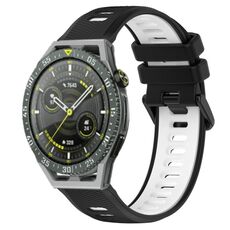 Per Huawei Watch GT3 SE 22mm Cinturino sportivo in silicone bicolore (nero + bianco)