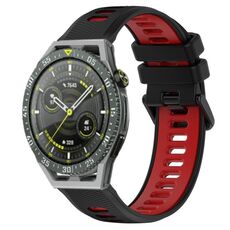 Per Huawei Watch GT3 SE 22mm Cinturino sportivo in silicone bicolore (nero + rosso)