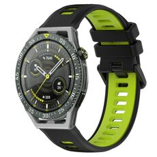 Per Huawei Watch GT3 SE 22mm Cinturino sportivo in silicone bicolore (nero + verde)