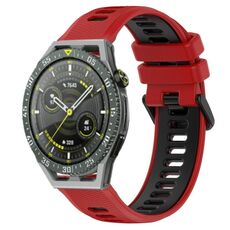 Per Huawei Watch GT3 SE 22mm Cinturino sportivo in silicone bicolore (rosso + nero)