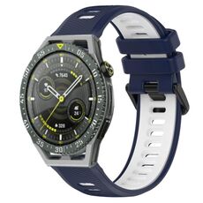 Per Huawei Watch GT3 SE 22mm Cinturino sportivo in silicone bicolore (blu notte + bianco)