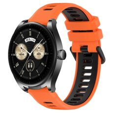 Per Huawei Watch Buds 22mm Cinturino sportivo in silicone bicolore (arancione + nero)