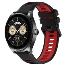 Per Huawei Watch Buds 22mm Cinturino sportivo in silicone bicolore (nero + rosso)
