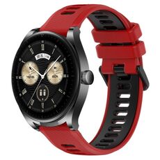 Per Huawei Watch Buds 22mm Cinturino sportivo in silicone bicolore (rosso + nero)