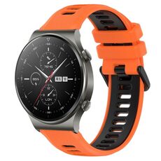 Per Huawei GT2 Pro 22mm Cinturino sportivo in silicone bicolore (arancione + nero)