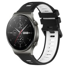 Per Huawei GT2 Pro 22mm Cinturino sportivo in silicone bicolore (nero + bianco)