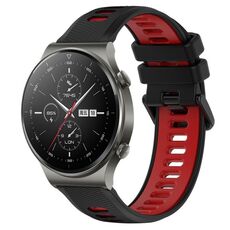 Per Huawei GT2 Pro 22mm Cinturino sportivo in silicone bicolore (nero + rosso)