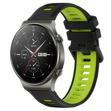 Per Huawei GT2 Pro 22mm Cinturino sportivo in silicone bicolore (nero + verde)