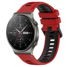 Per Huawei GT2 Pro 22mm Cinturino sportivo in silicone bicolore (rosso + nero)