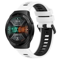 Per Huawei Watch GT 2E 22mm Cinturino sportivo in silicone bicolore (bianco + nero)