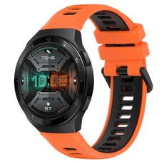 Per Huawei Watch GT 2E 22mm Cinturino sportivo in silicone bicolore (arancione + nero)