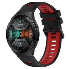 Per Huawei Watch GT 2E 22mm Cinturino sportivo in silicone bicolore (nero + rosso)