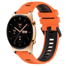 For Honor Watch GS 3 22mm Cinturino sportivo in silicone bicolore (arancione + nero)