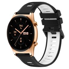 For Honor Watch GS 3 22mm Cinturino sportivo in silicone bicolore (nero + bianco)