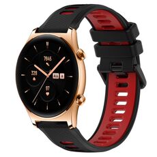 For Honor Watch GS 3 22mm Cinturino sportivo in silicone bicolore (nero + rosso)