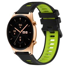 For Honor Watch GS 3 22mm Cinturino sportivo in silicone bicolore (nero + verde)