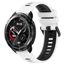 For Honor Watch GS Pro 22mm Cinturino sportivo in silicone bicolore (bianco + nero)