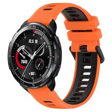 For Honor Watch GS Pro 22mm Cinturino sportivo in silicone bicolore (arancione + nero)